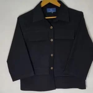 شومیز کراپ دوجیب مشکی زنانه