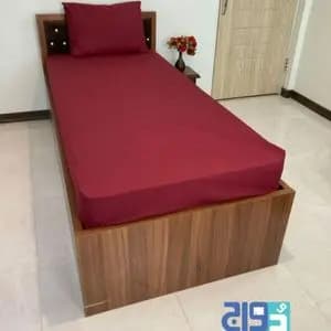 روتختی و کاور کشدار تک رنگ (عرض 120) رنگ زرشکی