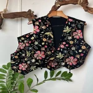 جلیقه مجلسی زنانه مخمل سوزندوزی