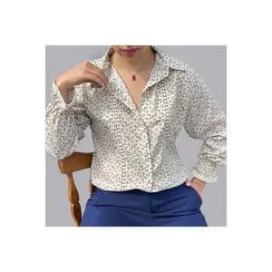 شومیز کرپ گلدار مهمونی طرح شکوفه