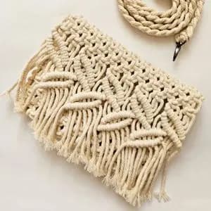 کیف مکرومه بافی زنانه مدل برگی