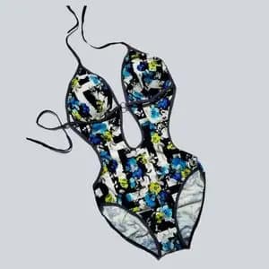 مایو زنانه اسلیپ پشت باز فری سایز طرح 3