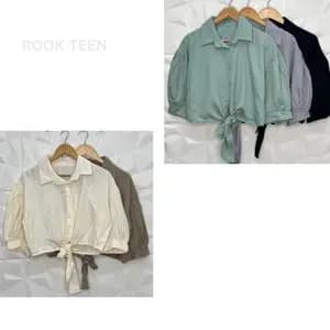 شومیز ساتن ابریشم جلو گره ای زنانه sh37ue