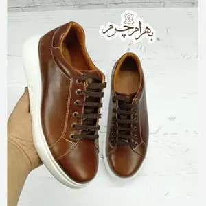 کفش مردانه ونس شیک چرم طبیعی دست دوز مدل تونی قهوه ای