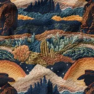 پارچه مخمل روبالشی پارچه باما طرح سه بعدی طبیعت کد 5013921