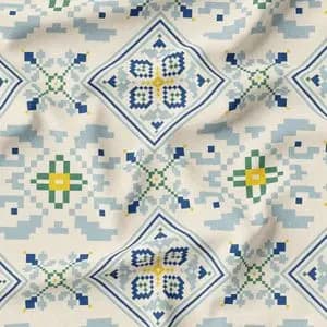 پارچه ملحفه مدل مخمل طرح سنتی دالاهو کد 5012756