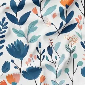 پارچه لباسی شومیز پارچه الف مدل کرپ بوگاتی طرح شاخ و برگ هارشا کد 4011366