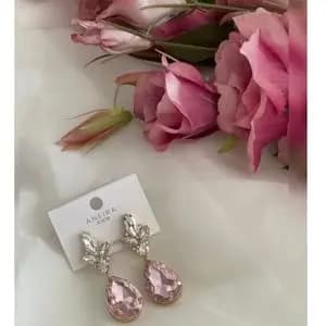 گوشواره نگینی کریستالی جواهری میخی زنانه