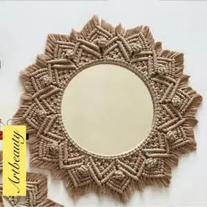 قاب اینه مکرومه بافی مدرن طرح شیداج