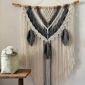 دیوارکوب مکرومه بافی دکوراتیو مدل شادان