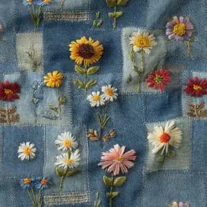 پارچه مخمل روبالشی پارچه باما طرح سه بعدی گل کد 5013893