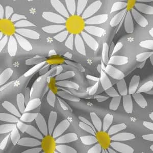 پارچه ملحفه مدل مخمل طرح گل بابونه کد 5011156