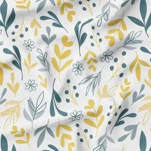 پارچه شومیز پارچه الف مدل کرپ بوگاتی طرح شاخ و برگ کد 4011417