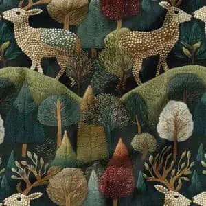 پارچه مخمل روبالشی پارچه باما طرح سه بعدی آهو فانتزی کد 5013978