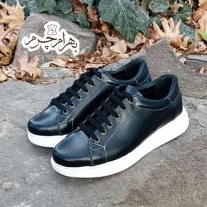 کفش مردانه ونس شیک چرم طبیعی دست دوز مدل تونی مشکی