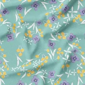 پارچه مخمل پورشه طرح گل و برگ کد 5012481