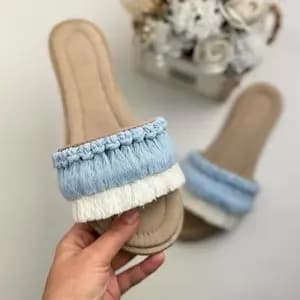 صندل دو رنگ مکرومه بافی مدل دریا2