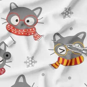 پارچه ملحفه مدل مخمل طرح گربه زمستانی کد 5011414