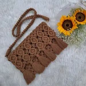 کیف زنانه مکرومه بافی مدل مونا