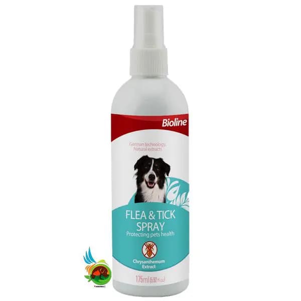 اسپری ضد کک و کنه بایولاین مدل Bioline flea & tick spray حجم ۱۷۵ میلی لیتر