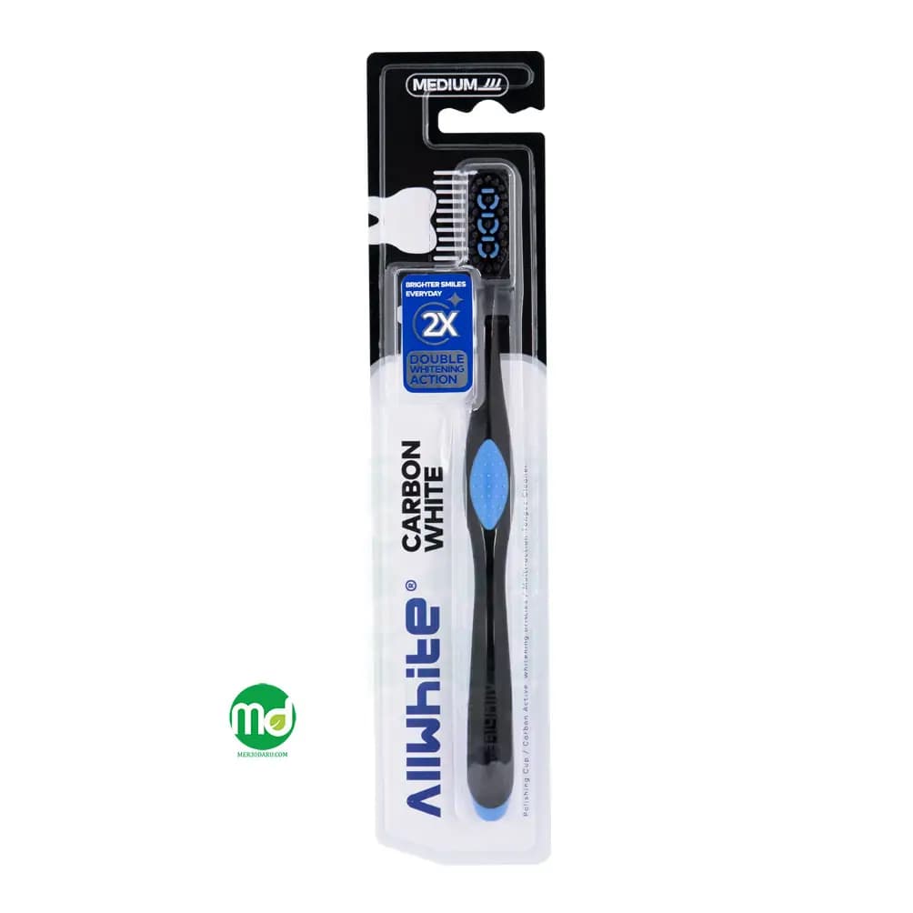 مسواک متوسط آل وایت مدل CARBON WHITE کد 601