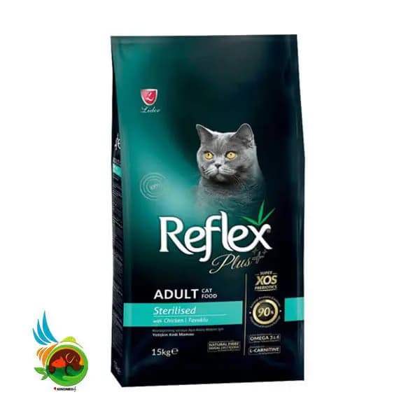 غذای خشک گربه عقیم رفلکس پلاس با مرغ Reflex plus sterilised with chicken وزن ۱۵ کیلوگرم