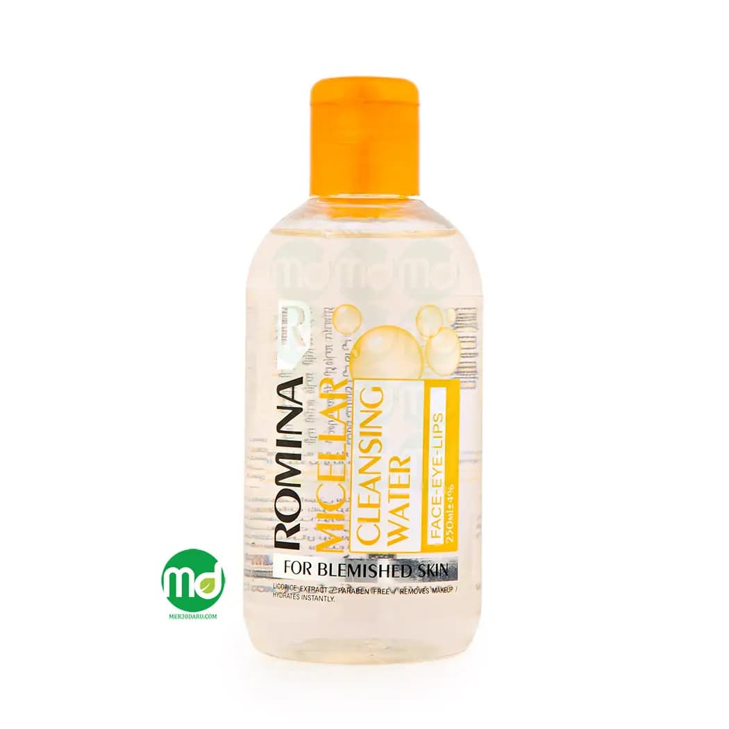 محلول پاک کننده آرایش رومینا برای پوست لک دار 250ml