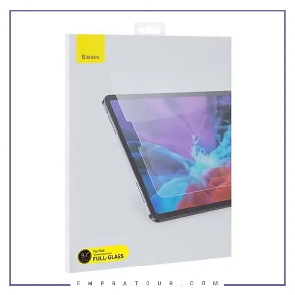 محافظ صفحه شیشه ای تمام صفحه بیسوس Apple iPad 9.7 Baseus 0.3mm Full Tempered Glass SGBL021302