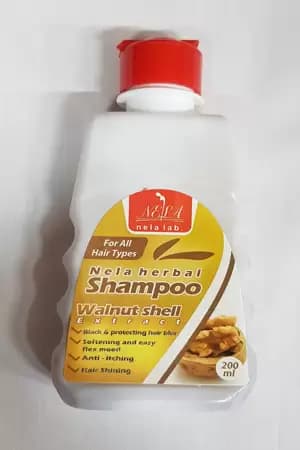 شامپو عصاره پوست گردو رفع سفیدی مو نلا