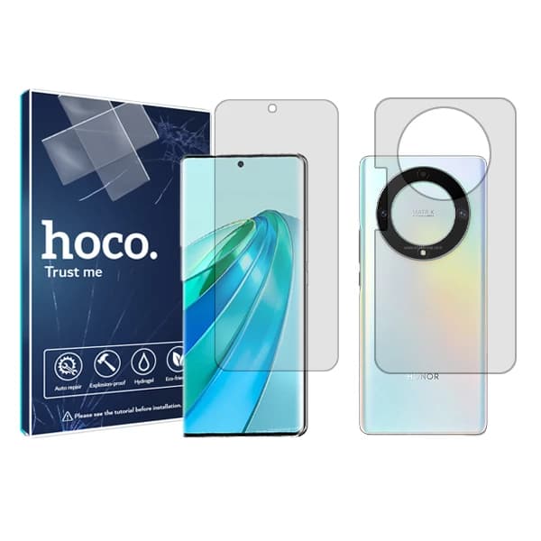 محافظ صفحه نمایش شفاف گوشی آنر X9a هوکو مدل HyGEL به همراه محافظ پشت گوشی