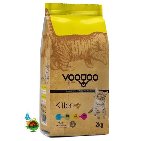 غذای خشک بچه گربه وودو Voodoo kitten وزن ۲ کیلوگرم