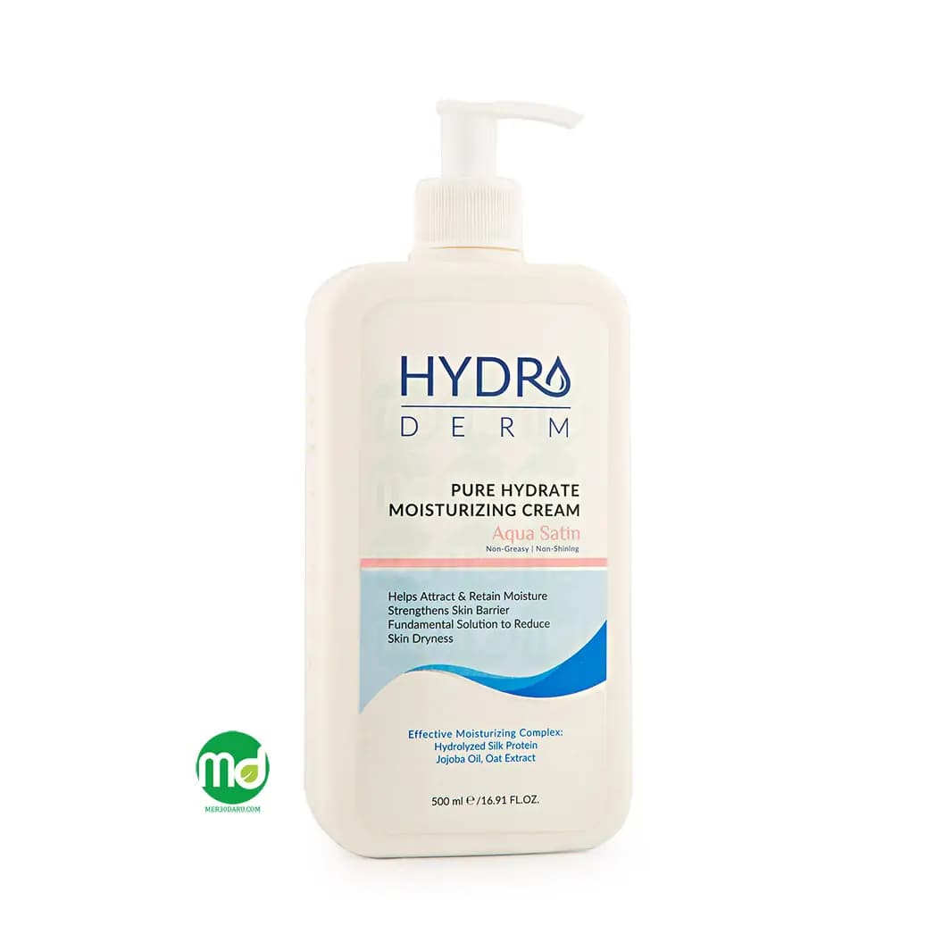 کرم مرطوب کننده پمپی هیدرودرم مدل Aqua Satin در حجم 500ml