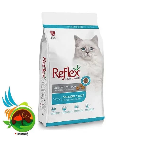 غذای گربه عقیم رفلکس با طعم سالمون و برنج مدل Reflex Adult Salmon & rice sterilised وزن ۱۵ کیلوگرم