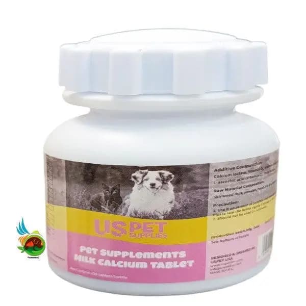 قرص کلسیم سگ و گربه یو اس پت Uspet calcium tablet بسته ۲۰۰ عددی