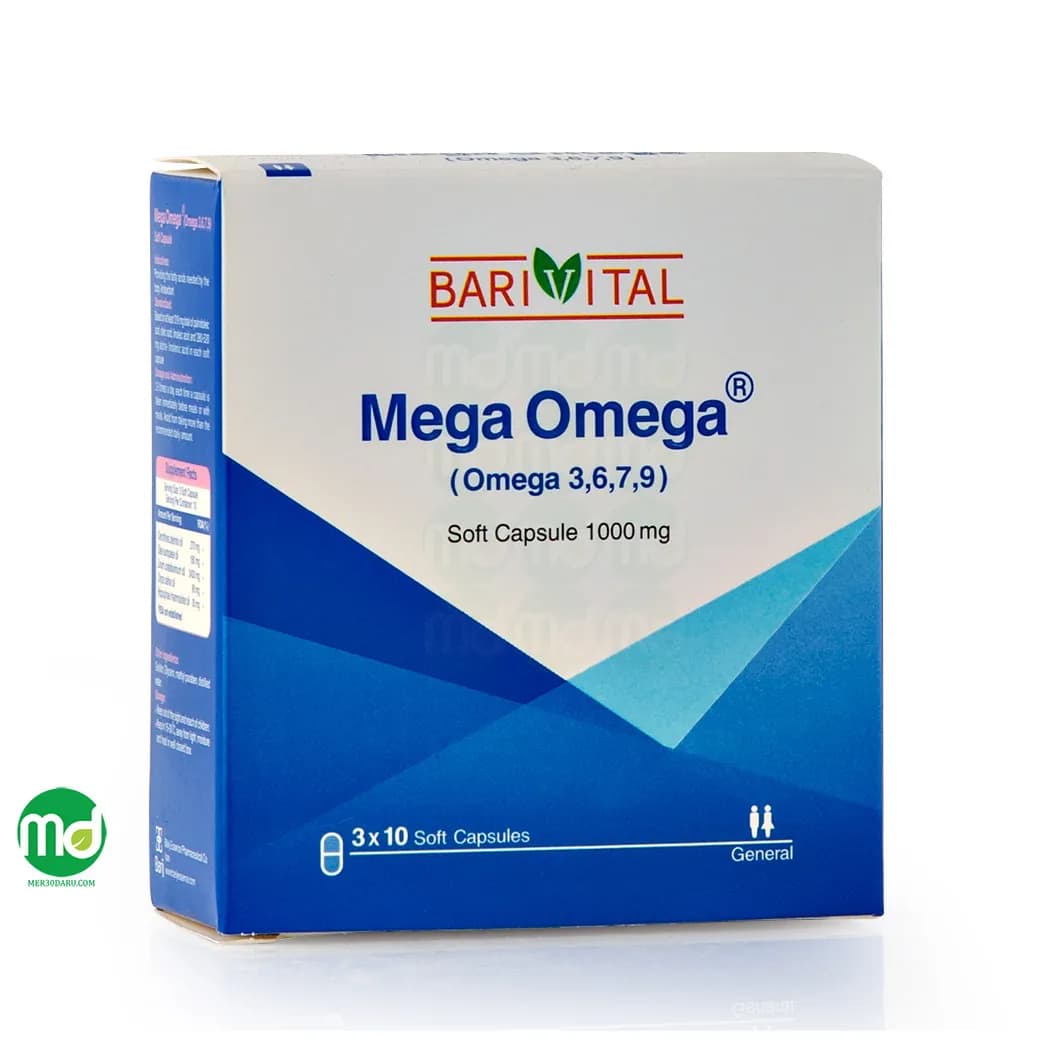 کپسول نرم مگا امگا باریویتال حاوی اسیدهای چرب مورد نیاز