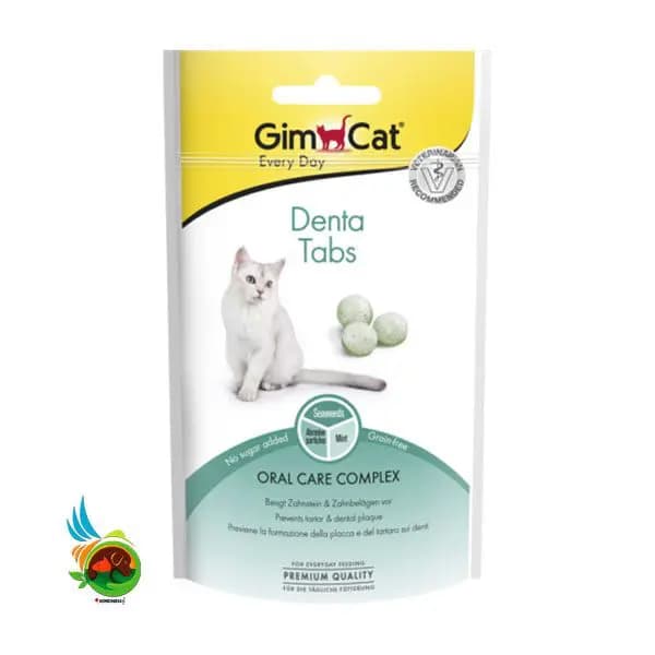 قرص مراقبت از دندان گربه جیم کت Gimcat denta tabs وزن ۴۰ گرم