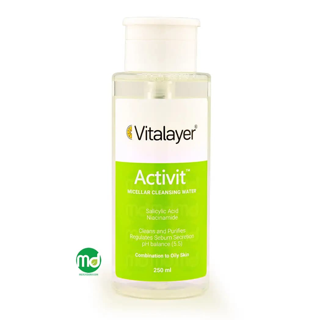 محلول پاک کننده آرایش ویتالیر برای پوست چرب 250ml