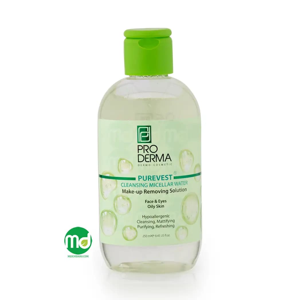 محلول پاک کننده آرایش پرودرما برای پوست چرب 250ml