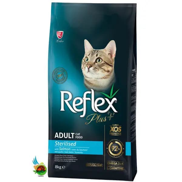 غذای خشک گربه عقیم شده رفلکس پلاس با طعم ماهی سالمون Reflex plus adult cat sterilised with salmon وزن ۸ کیلوگرم