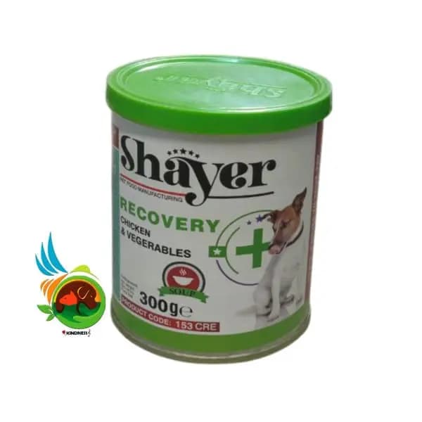 کنسرو ریکاوری سگ شایر طعم مرغ و سبزیجات Shayer recovery with chicken & vegetables وزن ۳۰۰ گرم
