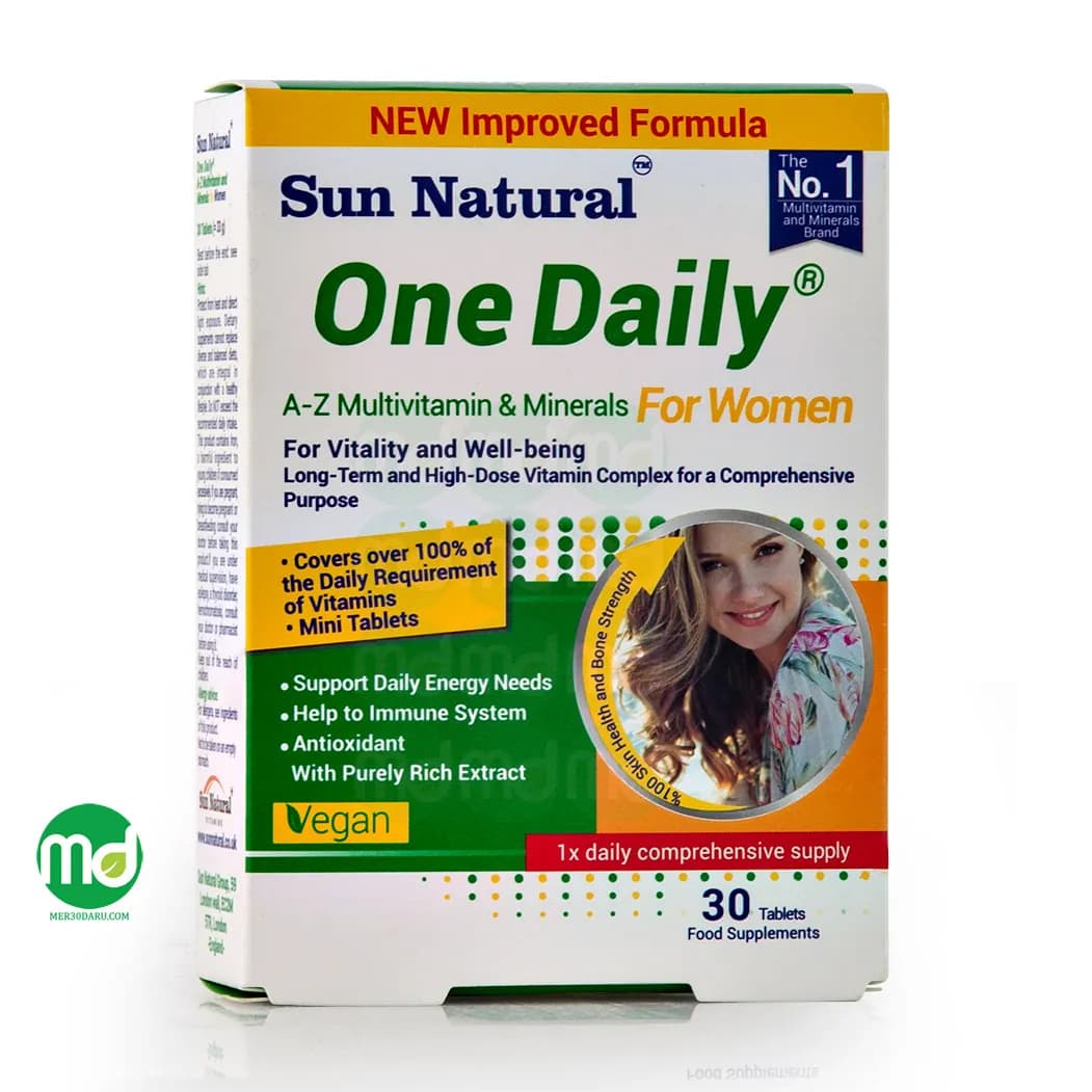 قرص مولتی ویتامین و مینرال وان دیلی سان نچرال برای بانوان 30 عدد