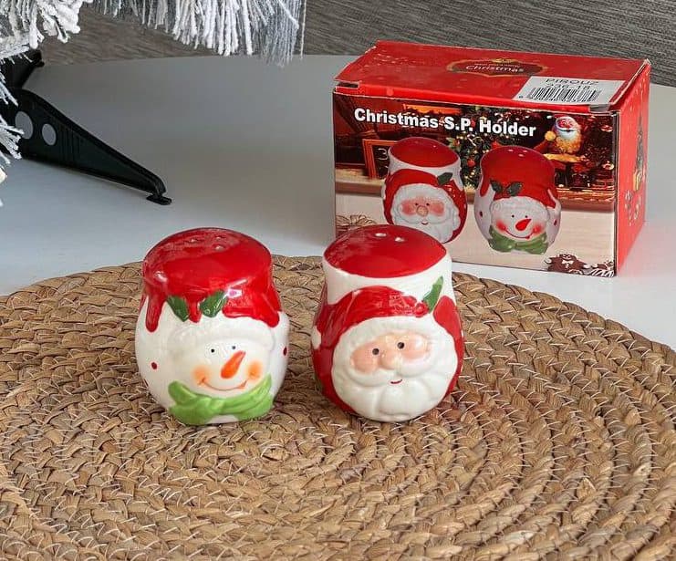 نمکدان کریسمسی طرح بابانوئل و آدم برفی کد 18-236