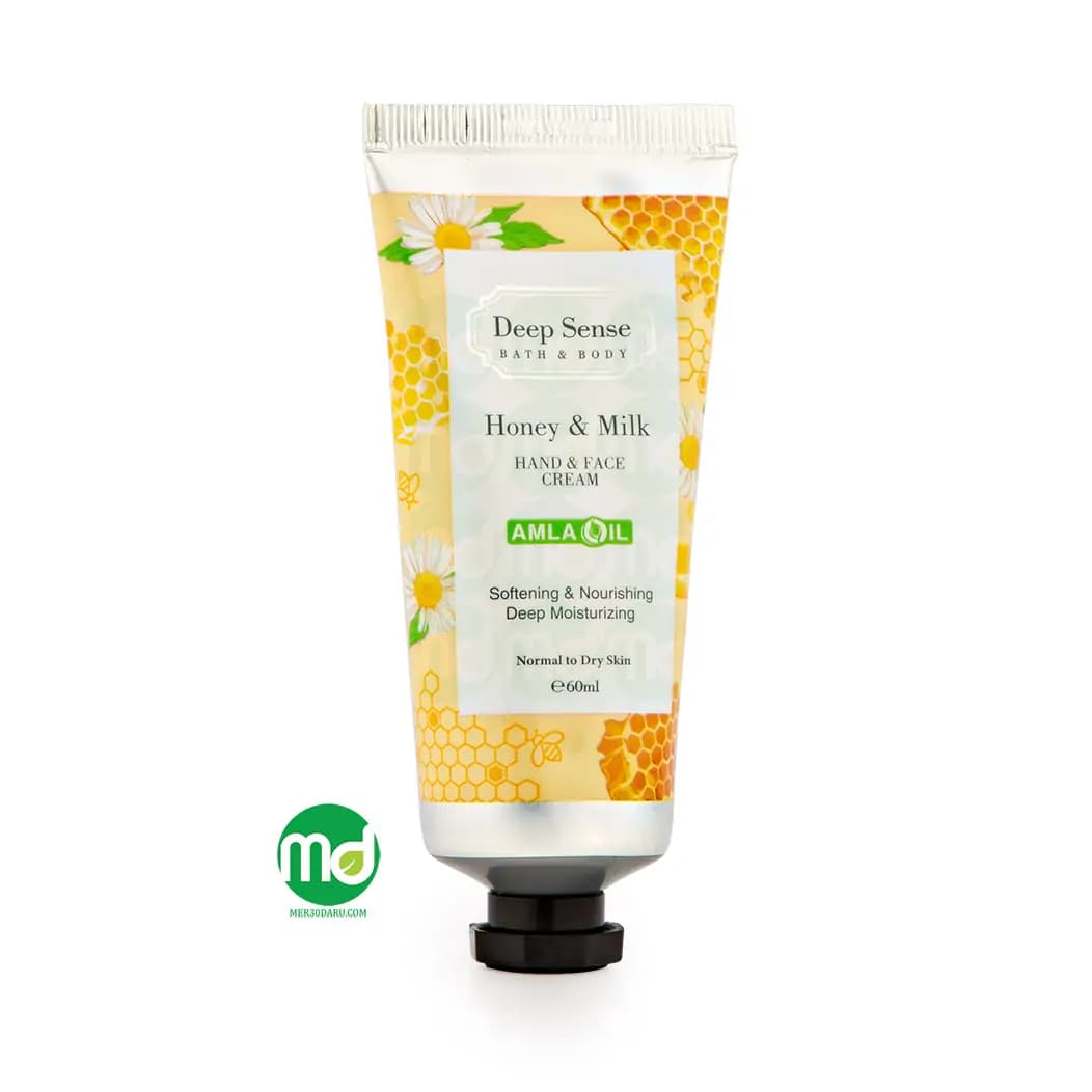 کرم دست و صورت دیپ سنس برای پوست خشک حاوی عسل و شیر 60ml