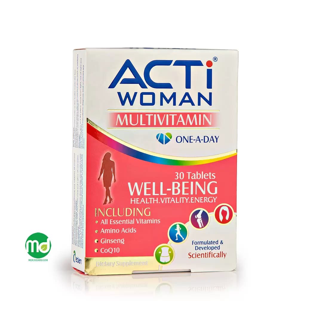 قرص مولتی ویتامین اکتی وومن ابیان دارو 30 عددی