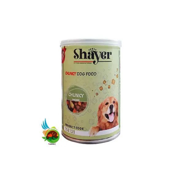 کنسرو غذای سگ شایر با طعم مرغ در سس Shayer Chunky Chicken وزن ۴۰۰ گرم