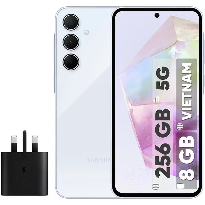 گوشی موبایل سامسونگ مدل Galaxy A35 دو سیم کارت ظرفیت 256 گیگابایت رم 8 گیگابایت به همراه شارژر سامسونگ – ویتنام