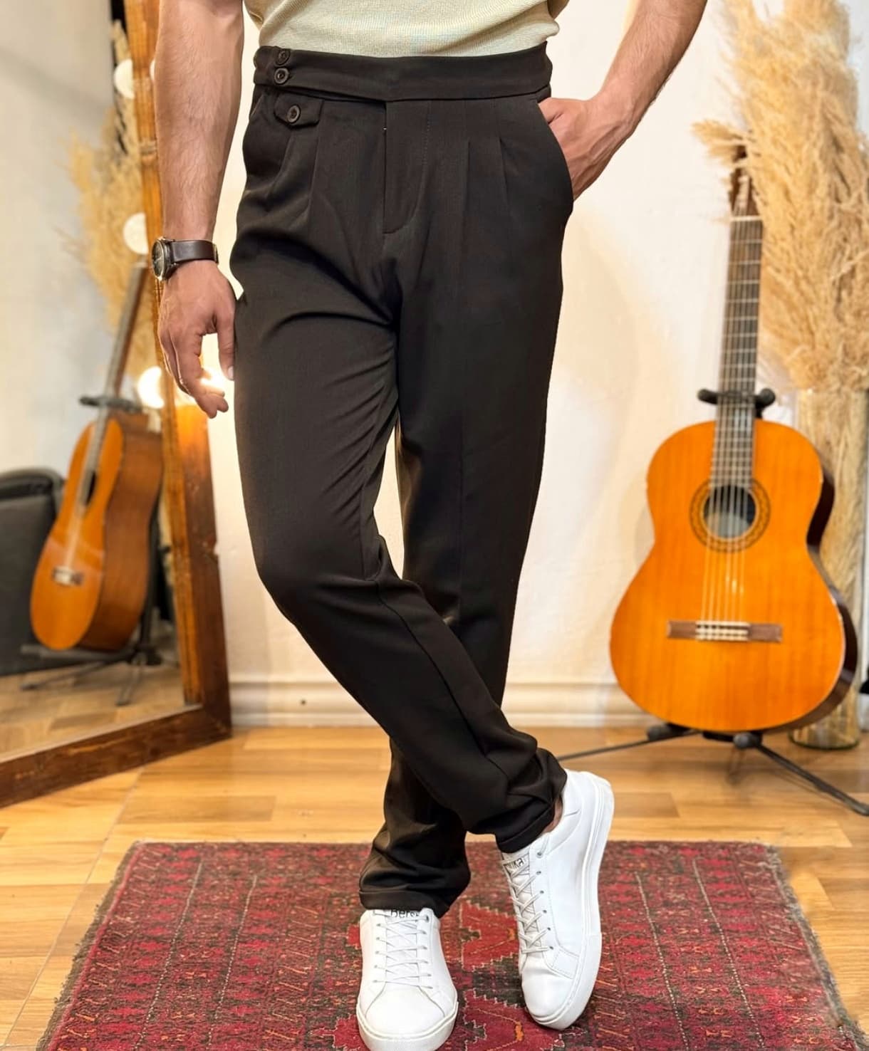 شلوار کمر ایتالیایی پارچه بزیاق درجه یک پرمیوم | تضمین بهترین کیفیت