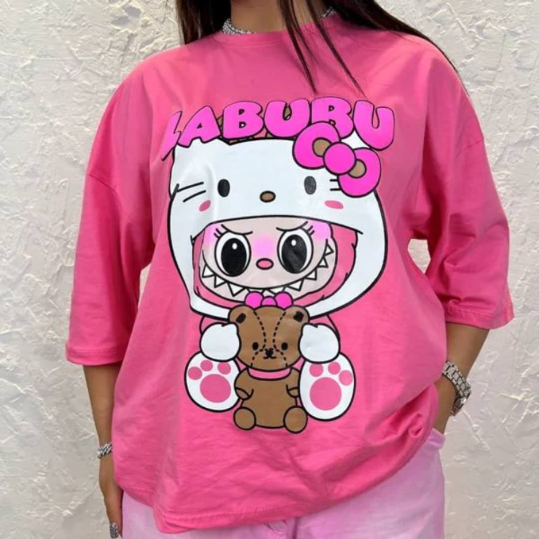 تیشرت باکسی لبوبو پفکی (پک 3 عددی)