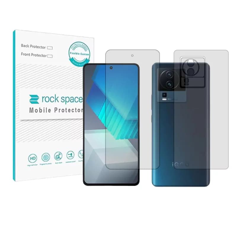 محافظ صفحه نمایش شفاف راک اسپیس مدل HyGEL مناسب برای گوشی موبایل ویوو iQOO Neo7 Racing به همراه محافظ پشت گوشی
