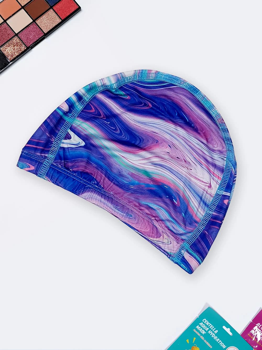 کلاه استخر پارچه ای شیک زنانه و مردانه و بچگانه باطرح ابر وبادی ضد کلر برای استخر